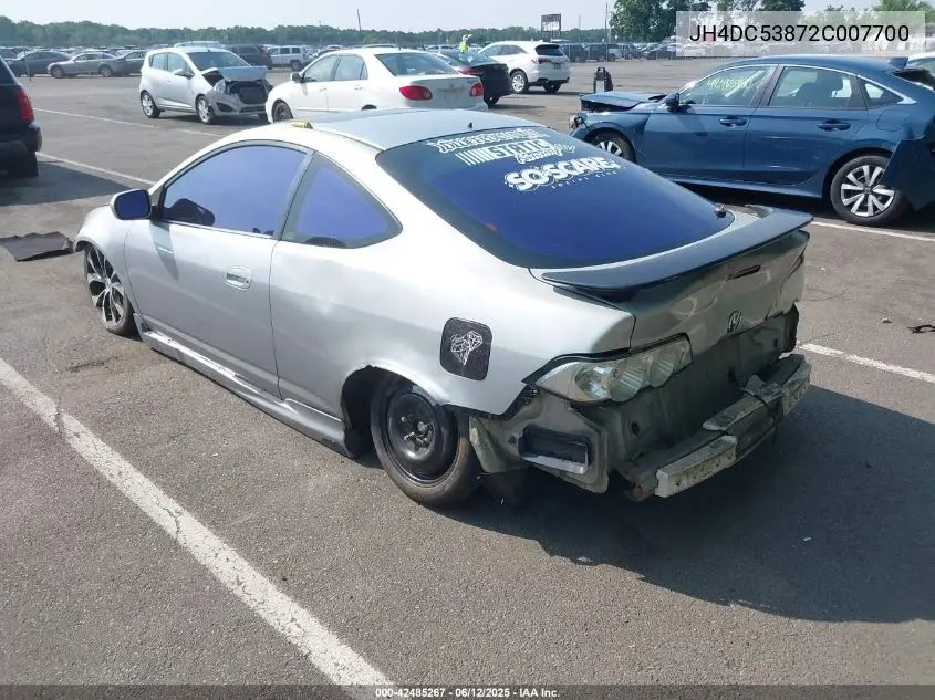 2002 Acura Rsx VIN: JH4DC53872C007700 Lot: 42485267