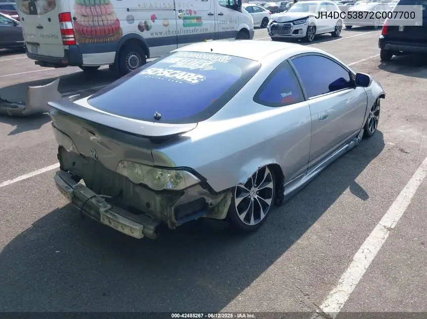2002 Acura Rsx VIN: JH4DC53872C007700 Lot: 42485267