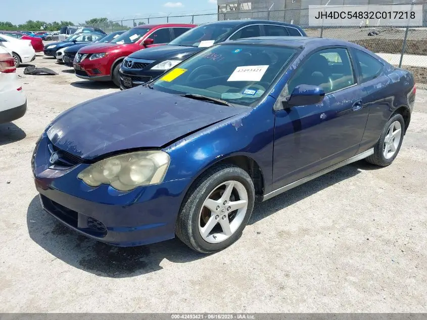 2002 Acura Rsx VIN: JH4DC54832C017218 Lot: 42493421