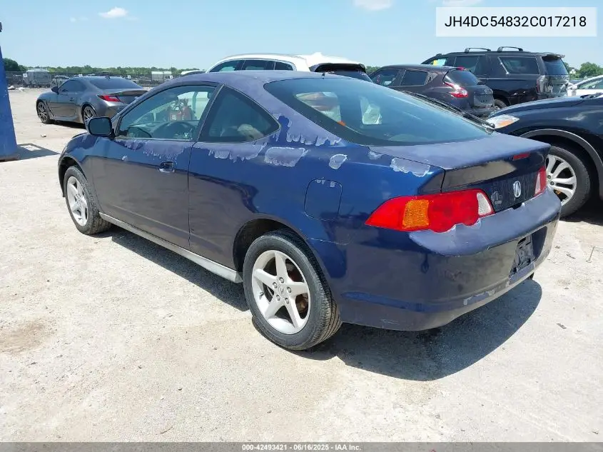 2002 Acura Rsx VIN: JH4DC54832C017218 Lot: 42493421