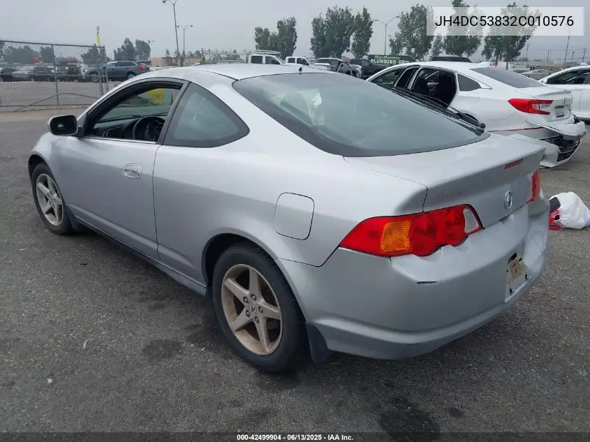 2002 Acura Rsx VIN: JH4DC53832C010576 Lot: 42499904