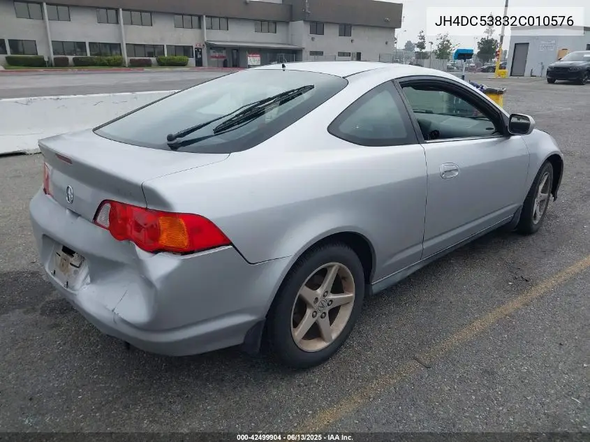 2002 Acura Rsx VIN: JH4DC53832C010576 Lot: 42499904
