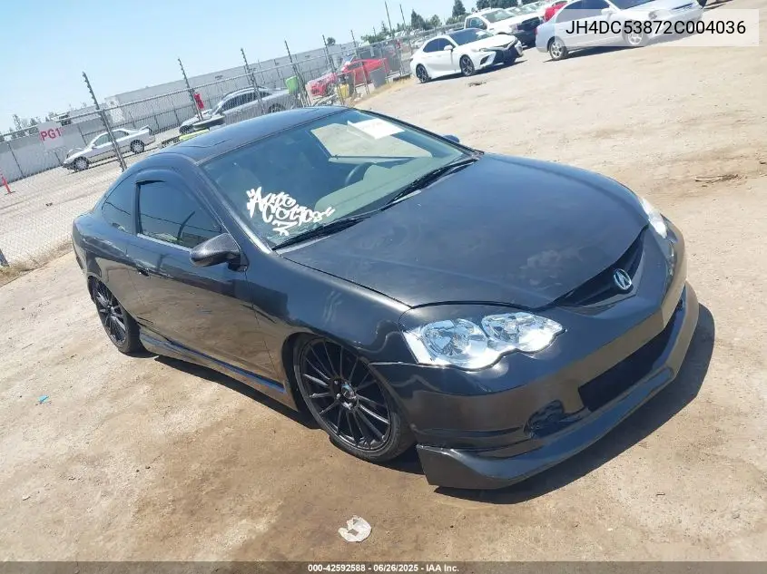 2002 Acura Rsx VIN: JH4DC53872C004036 Lot: 42592588