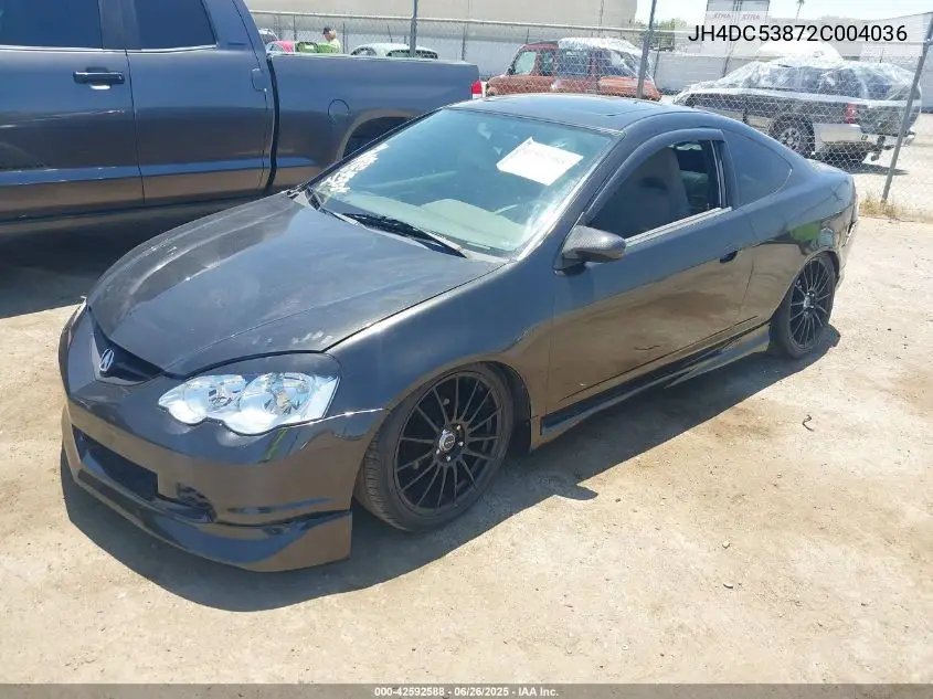 2002 Acura Rsx VIN: JH4DC53872C004036 Lot: 42592588
