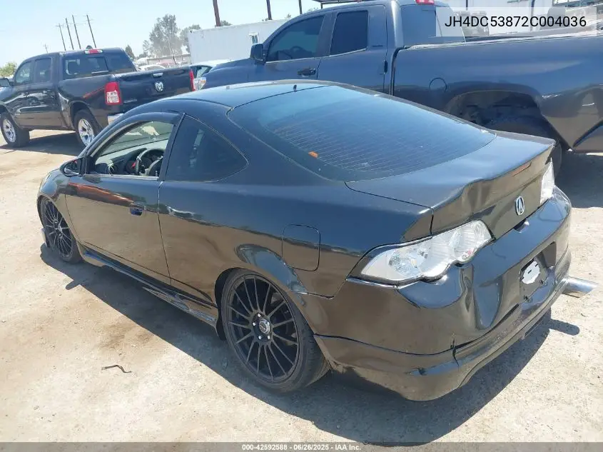2002 Acura Rsx VIN: JH4DC53872C004036 Lot: 42592588