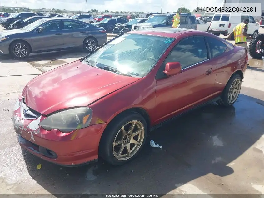 2002 Acura Rsx VIN: JH4DC54832C042281 Lot: 42621905