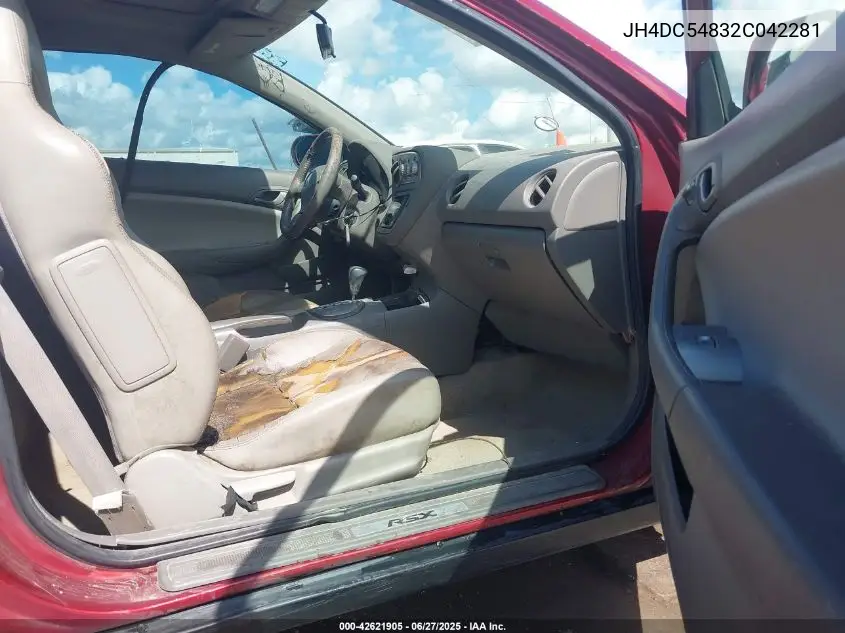 2002 Acura Rsx VIN: JH4DC54832C042281 Lot: 42621905