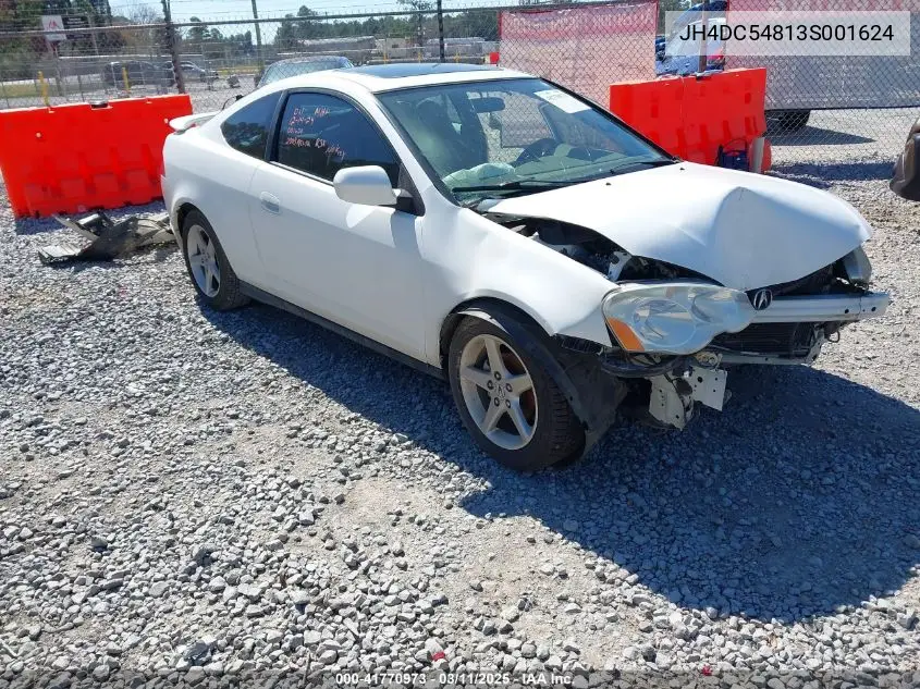 2003 Acura Rsx VIN: JH4DC54813S001624 Lot: 41770973