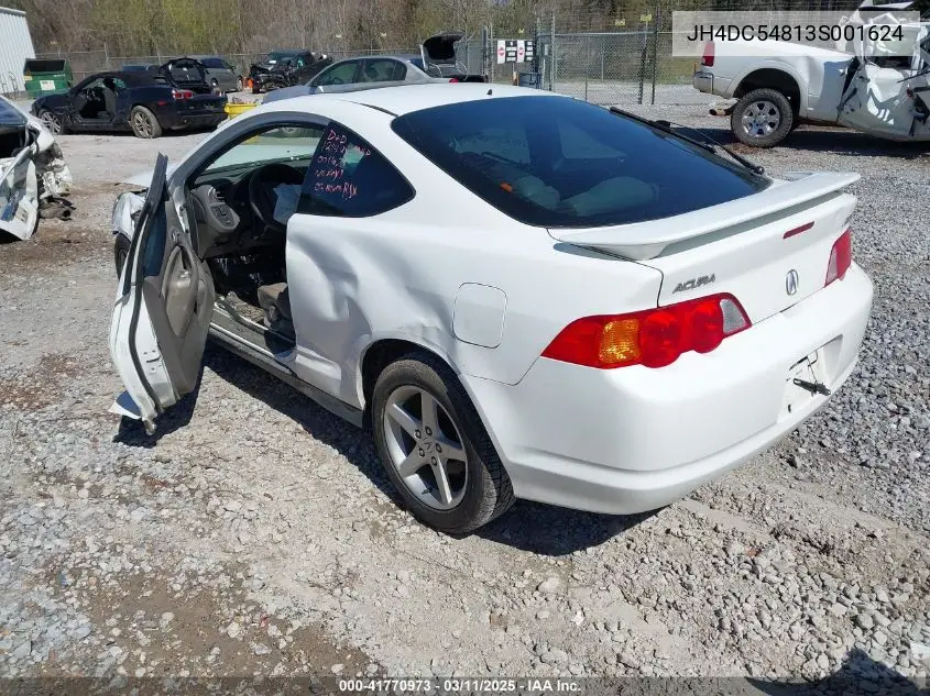 2003 Acura Rsx VIN: JH4DC54813S001624 Lot: 41770973