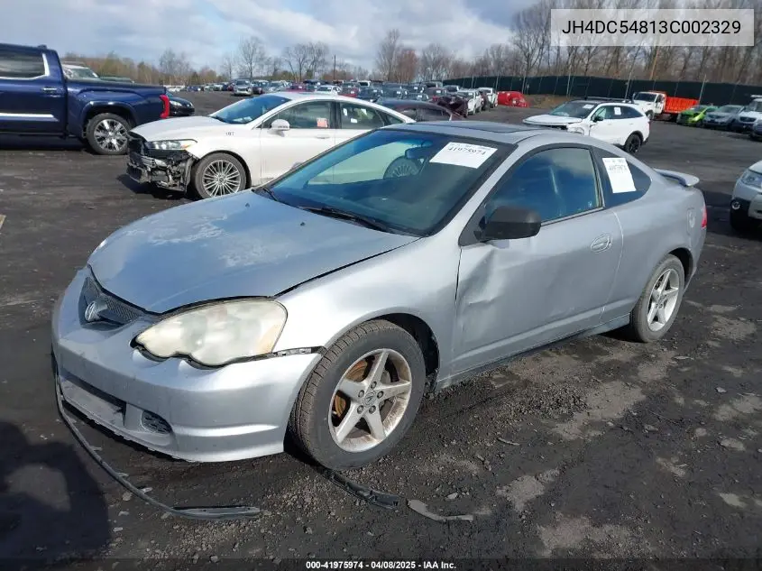2003 Acura Rsx VIN: JH4DC54813C002329 Lot: 41975974
