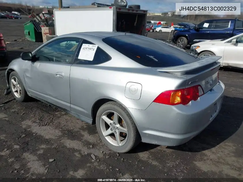 2003 Acura Rsx VIN: JH4DC54813C002329 Lot: 41975974