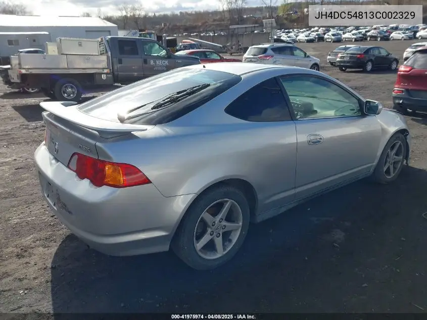 2003 Acura Rsx VIN: JH4DC54813C002329 Lot: 41975974