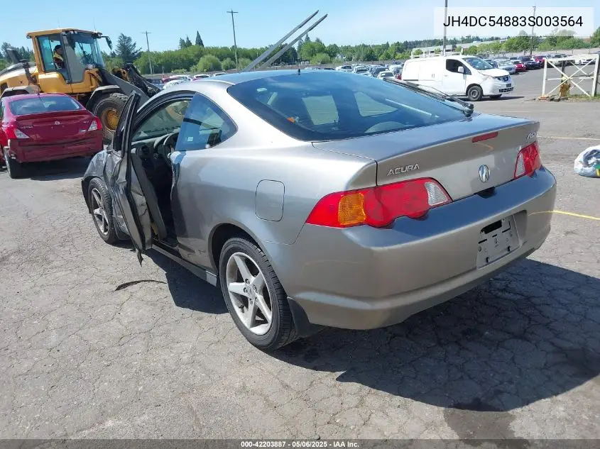 2003 Acura Rsx VIN: JH4DC54883S003564 Lot: 42203887