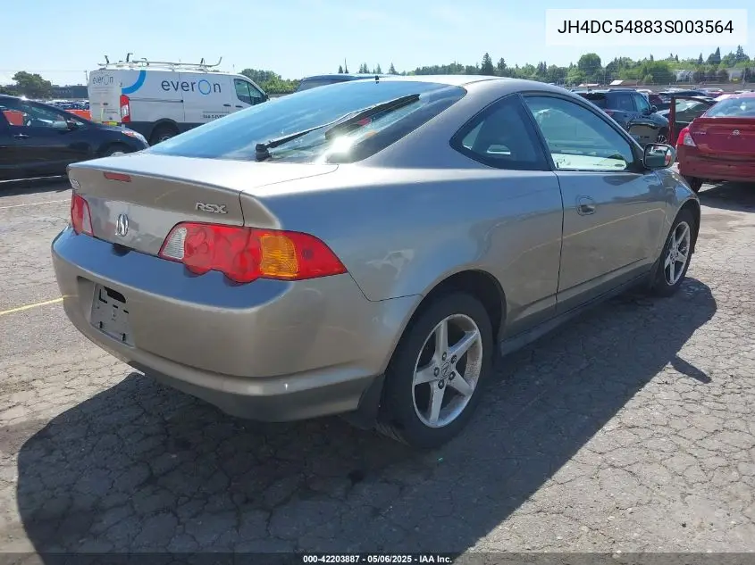 2003 Acura Rsx VIN: JH4DC54883S003564 Lot: 42203887