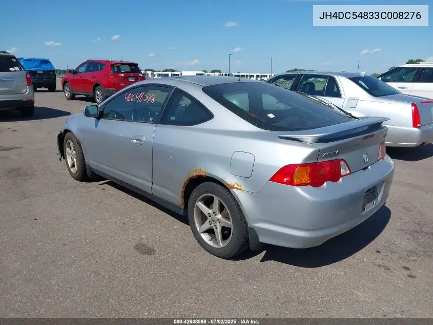 2003 Acura Rsx VIN: JH4DC54833C008276 Lot: 42648598