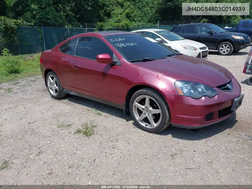 2003 Acura Rsx VIN: JH4DC54803C014939 Lot: 42821602