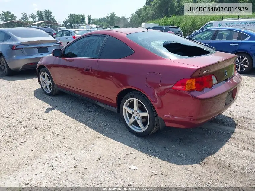 2003 Acura Rsx VIN: JH4DC54803C014939 Lot: 42821602