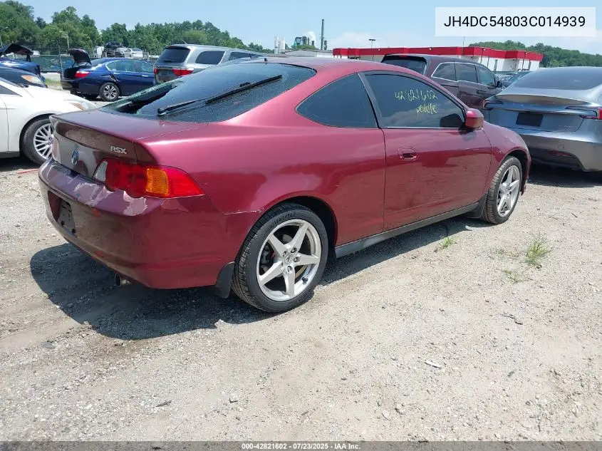 2003 Acura Rsx VIN: JH4DC54803C014939 Lot: 42821602