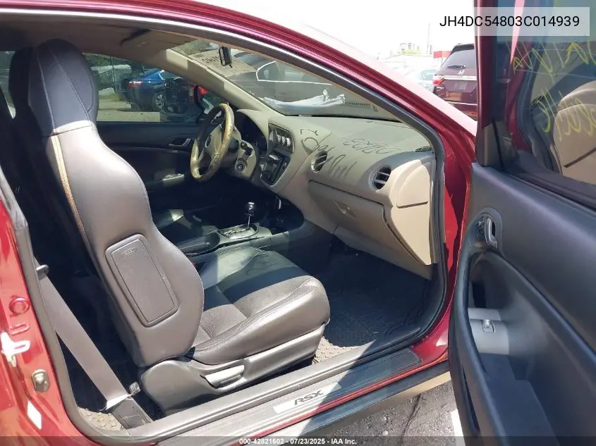 2003 Acura Rsx VIN: JH4DC54803C014939 Lot: 42821602