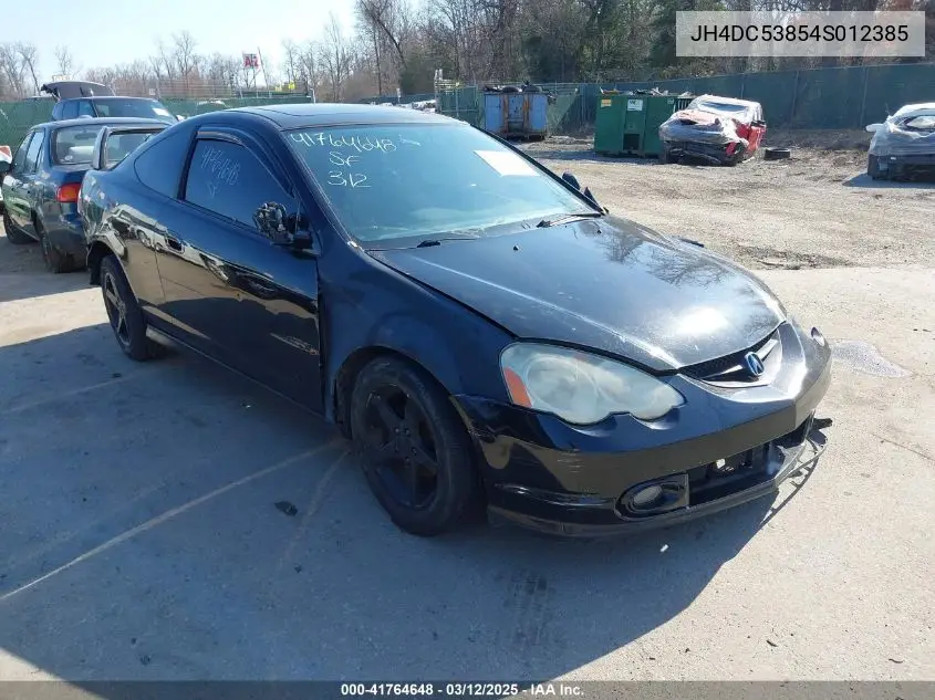 2004 Acura Rsx VIN: JH4DC53854S012385 Lot: 41764648