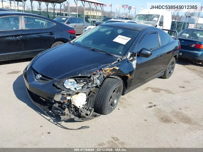 2004 Acura Rsx VIN: JH4DC53854S012385 Lot: 41764648