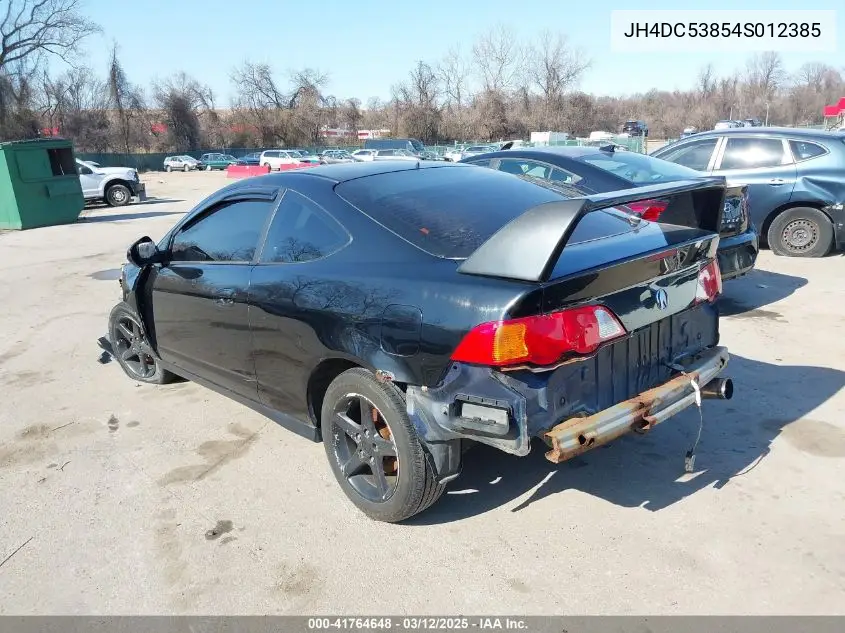 2004 Acura Rsx VIN: JH4DC53854S012385 Lot: 41764648
