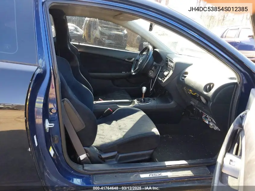 2004 Acura Rsx VIN: JH4DC53854S012385 Lot: 41764648