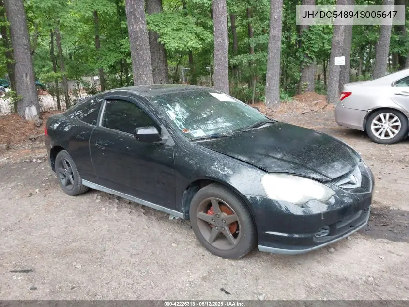 2004 Acura Rsx VIN: JH4DC54894S005647 Lot: 42226318