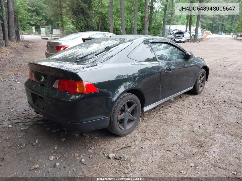 2004 Acura Rsx VIN: JH4DC54894S005647 Lot: 42226318