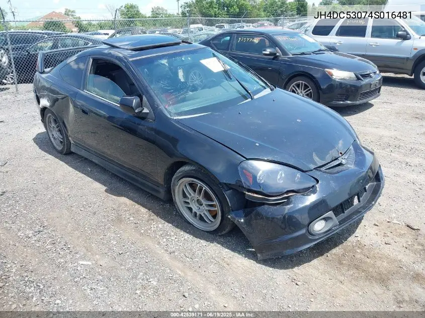 2004 Acura Rsx Type S VIN: JH4DC53074S016481 Lot: 42539171