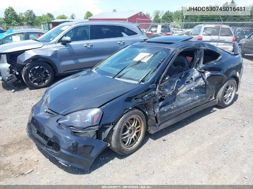 2004 Acura Rsx Type S VIN: JH4DC53074S016481 Lot: 42539171