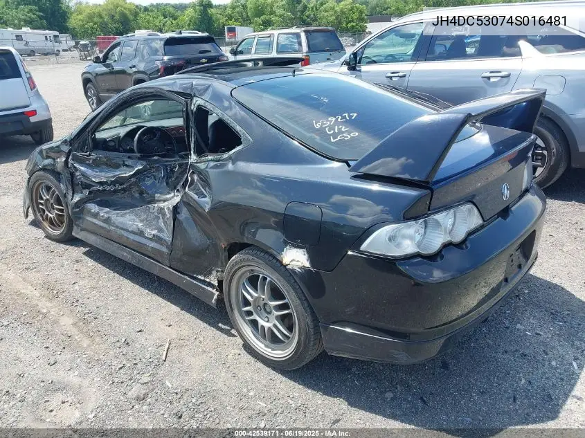 2004 Acura Rsx Type S VIN: JH4DC53074S016481 Lot: 42539171