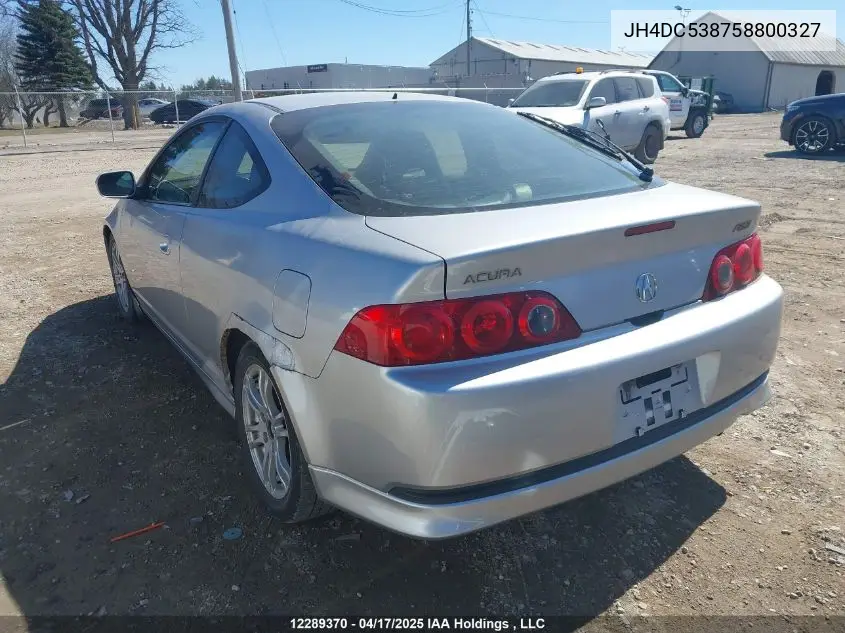 2005 Acura Rsx VIN: JH4DC538758800327 Lot: 12289370