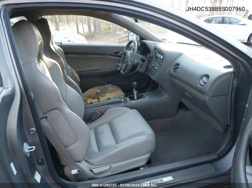 2005 Acura Rsx VIN: JH4DC53885S007960 Lot: 41280757
