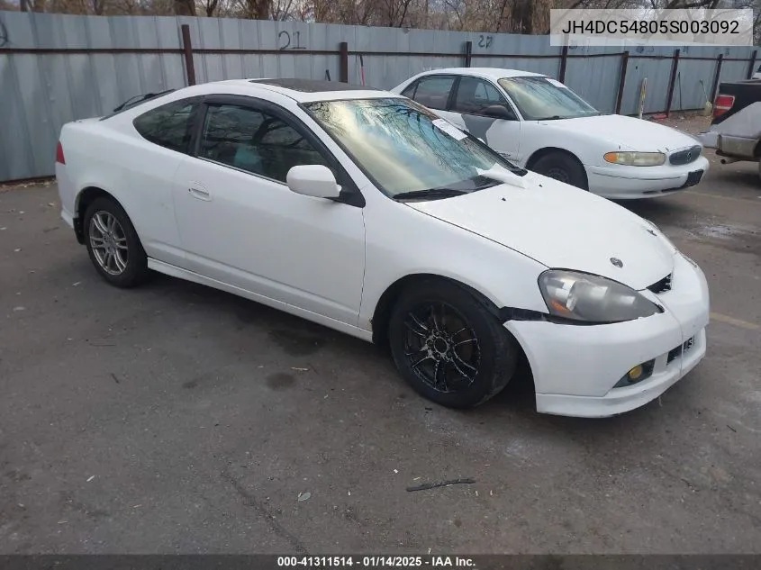 2005 Acura Rsx VIN: JH4DC54805S003092 Lot: 41311514