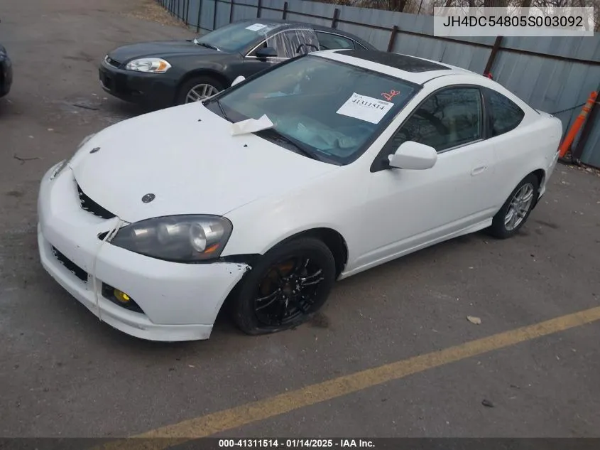 2005 Acura Rsx VIN: JH4DC54805S003092 Lot: 41311514