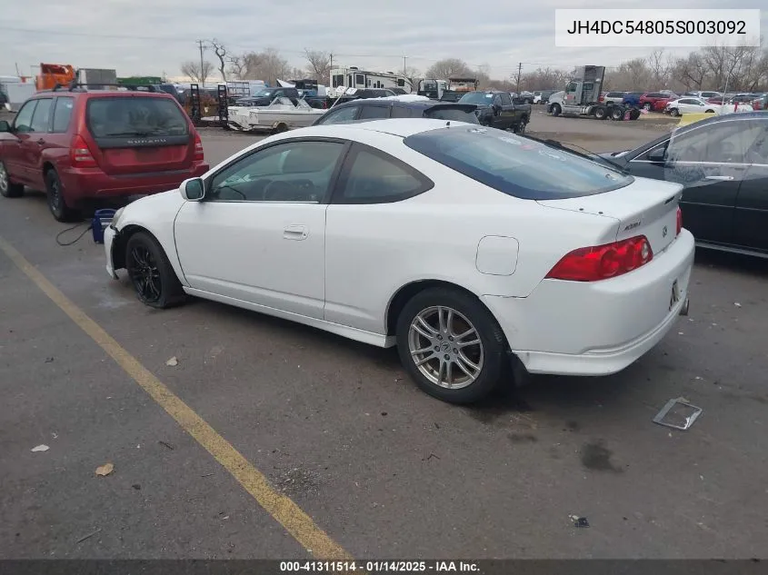 2005 Acura Rsx VIN: JH4DC54805S003092 Lot: 41311514