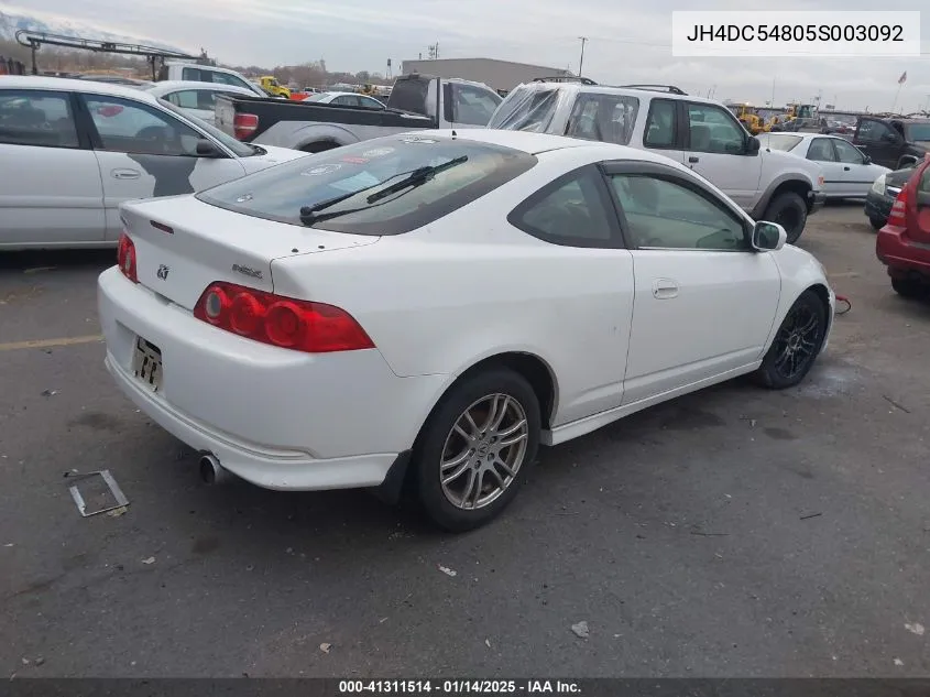 2005 Acura Rsx VIN: JH4DC54805S003092 Lot: 41311514