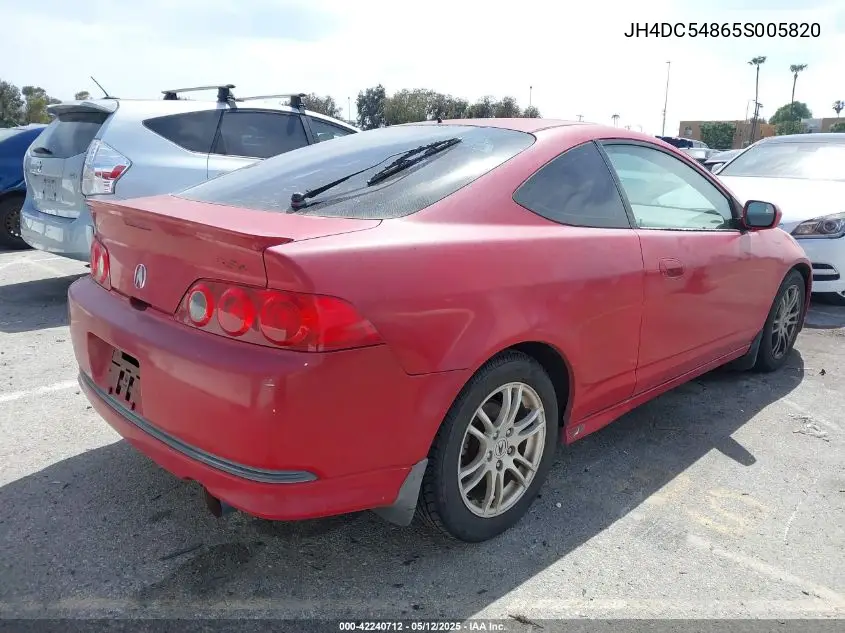 2005 Acura Rsx VIN: JH4DC54865S005820 Lot: 42240712