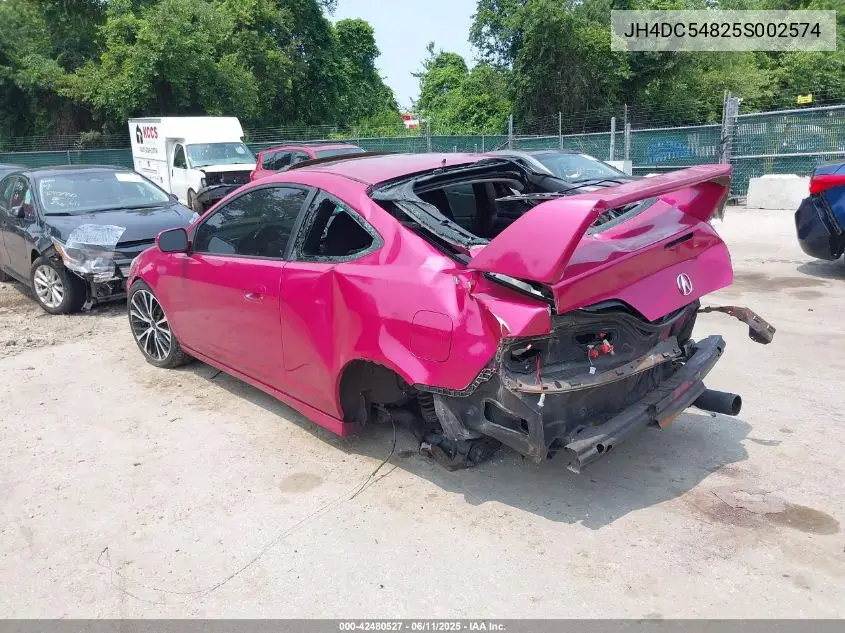 2005 Acura Rsx VIN: JH4DC54825S002574 Lot: 42480527
