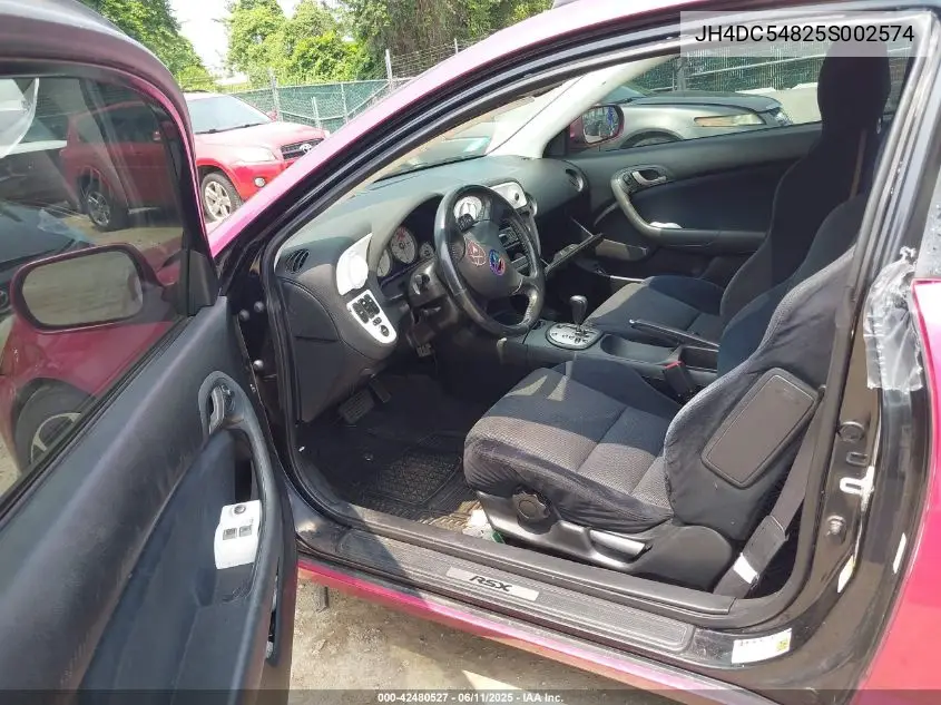 2005 Acura Rsx VIN: JH4DC54825S002574 Lot: 42480527