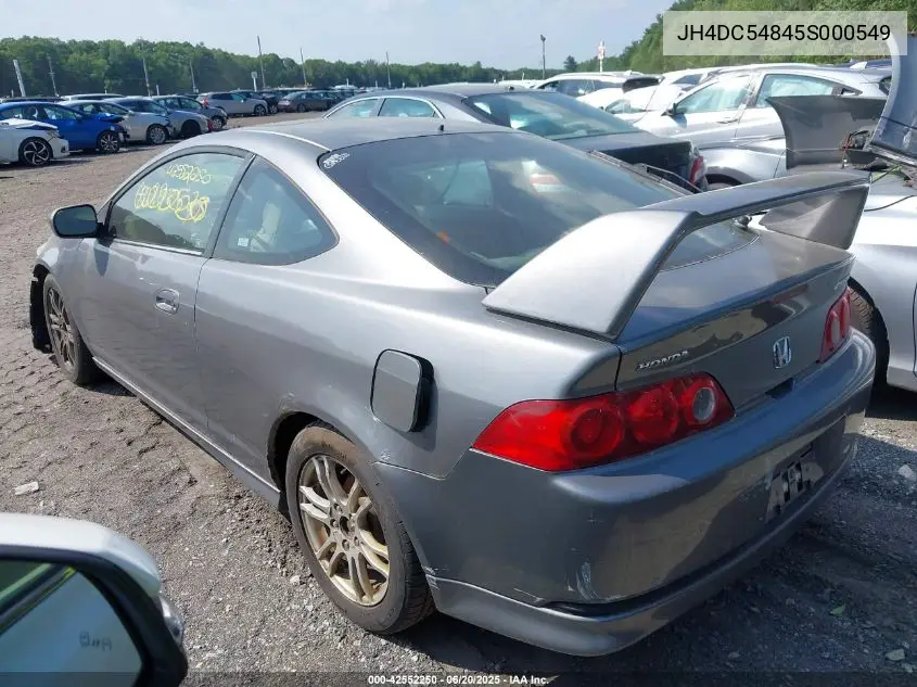 2005 Acura Rsx VIN: JH4DC54845S000549 Lot: 42552250