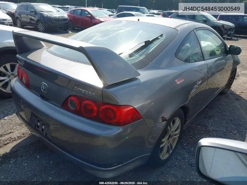 2005 Acura Rsx VIN: JH4DC54845S000549 Lot: 42552250