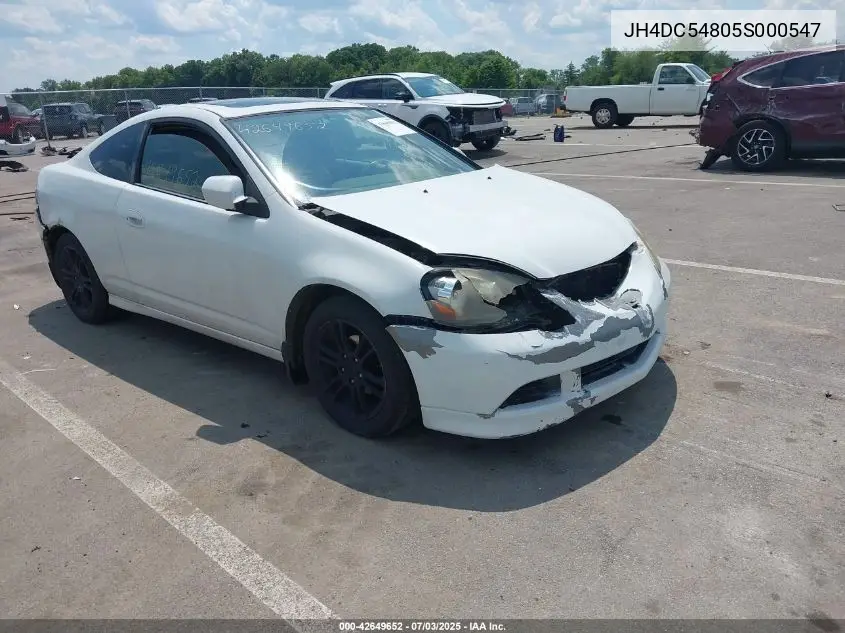 2005 Acura Rsx VIN: JH4DC54805S000547 Lot: 42649652
