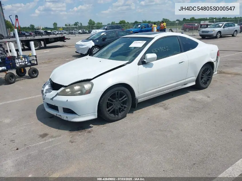 2005 Acura Rsx VIN: JH4DC54805S000547 Lot: 42649652