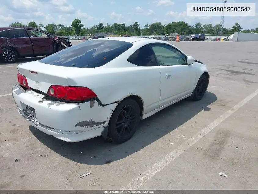 2005 Acura Rsx VIN: JH4DC54805S000547 Lot: 42649652