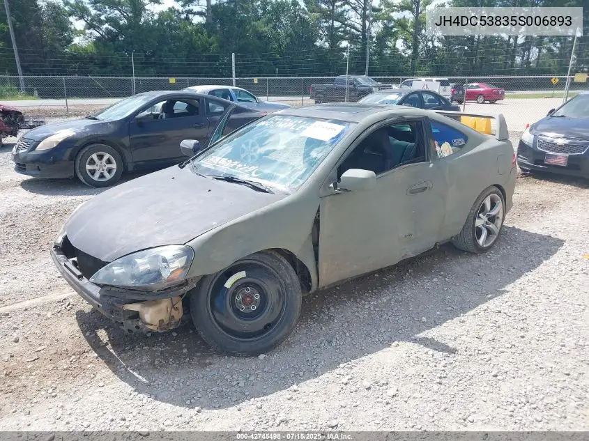 2005 Acura Rsx VIN: JH4DC53835S006893 Lot: 42745498