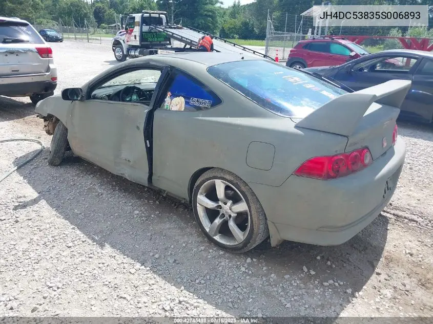 2005 Acura Rsx VIN: JH4DC53835S006893 Lot: 42745498