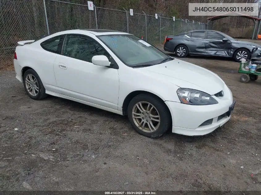 2006 Acura Rsx VIN: JH4DC54806S011498 Lot: 41833927