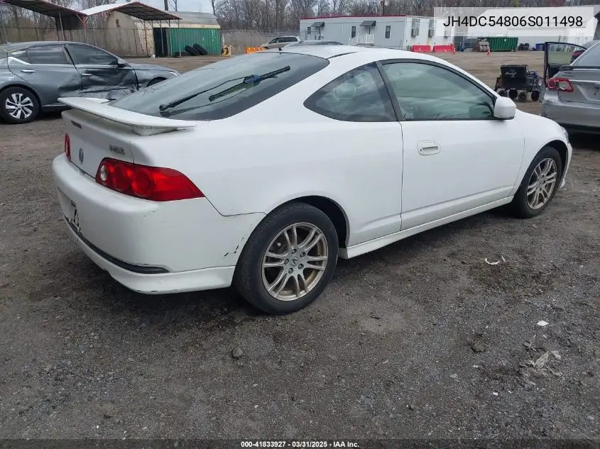 2006 Acura Rsx VIN: JH4DC54806S011498 Lot: 41833927